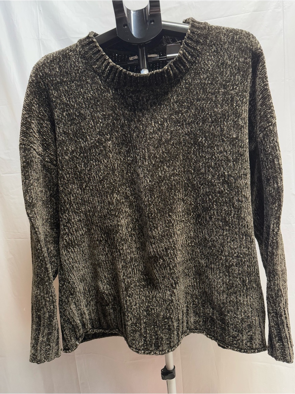 Seven7 Ultra Plush Chenille Sweater Olive Green XL Oversized